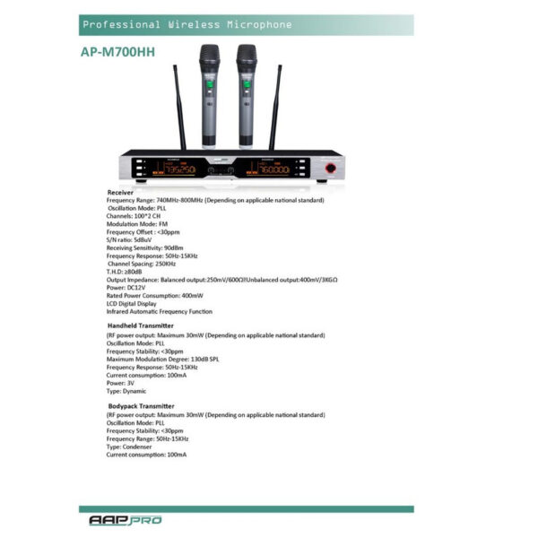 میکروفن بی سیم AAPPRO AP-M700HH